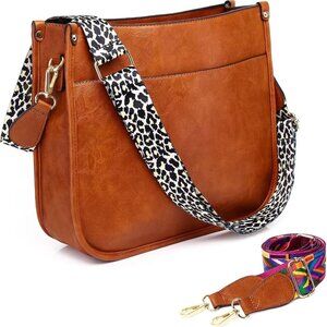 Vegan Leather Crossbody Bags for Women, Crossbody Purse with Guitar Strap Zipped
